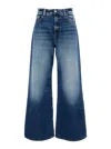 Icon Denim Poppy Blue Jeans With Medium Rise And Logo Patch On The Rear In Denim Woman In Blue