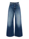 Icon Denim Poppy Blue Jeans With Medium Rise And Logo Patch On The Rear In Denim Woman In Blue