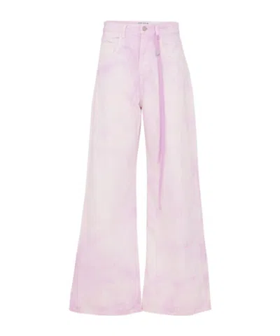 Icon Denim Debby Cotton Wide Jeans In Pink