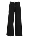 Icon Denim Debby Black Jeans With Wide Leg And Logo Patch On The Rear In Denim Woman In Black
