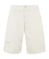 Icon Denim Denim Shorts With Belt Loops In White