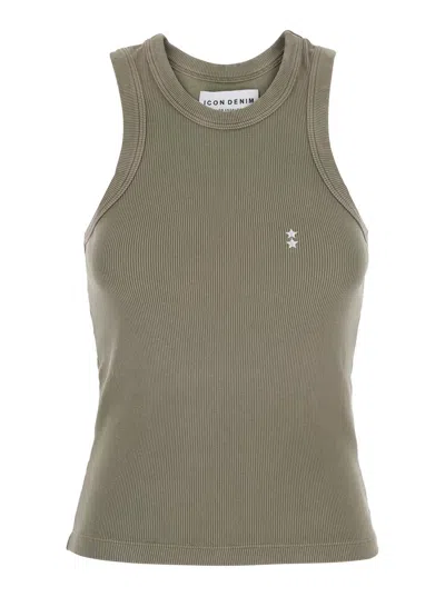 Icon Denim Denim Tank Top In Green