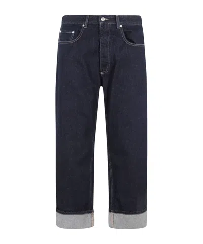 Icon Denim Denim Trousers With Belt Loops In Blue