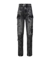 Icon Denim Bianca Aged Effect Slim Fit Jeans With Cargo Pockets