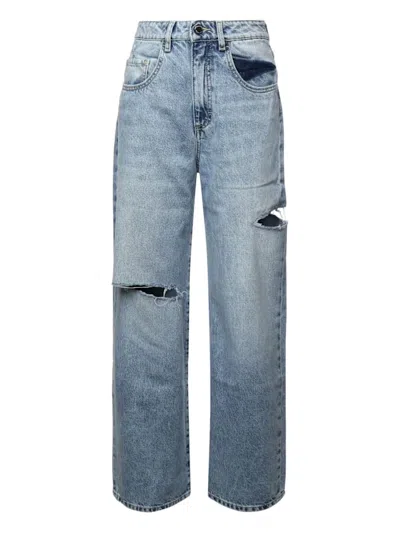 Icon Denim Distressed-detail Jeans In Blue