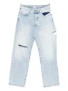 Icon Denim Distressed Faded Jeans In Blue