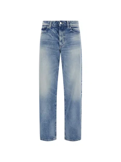 Icon Denim Faded Straight-leg Jeans In Blue