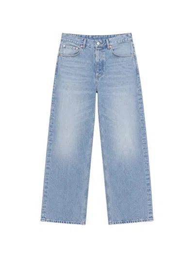 Icon Denim Faded Straight-leg Jeans In Blue