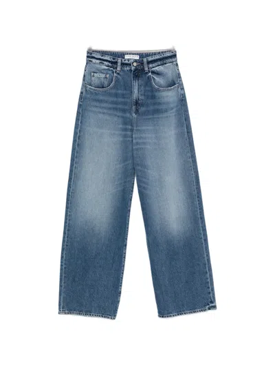 Icon Denim Faded Wide-leg Jeans In Blue