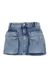 ICON DENIM 'GIO' MINI BLUE SKIRT WITH PATCH POCKETS IN COTTON DENIM WOMAN