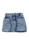 Icon Denim Gio Cargo Mini Skirt Low Rise In Blue