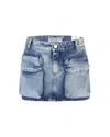 Icon Denim Gio Cargo Mini Skirt Low Rise In Id8270