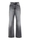 Icon Denim Grey Jeans With Wide Leg And Logo Patch On The Rear