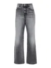 Icon Denim Grey Jeans With Wide Leg And Logo Patch On The Rear In Denim Woamn In Grey