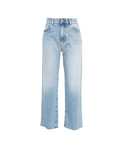 Icon Denim High-waisted Cropped Jeans With Raw Hem