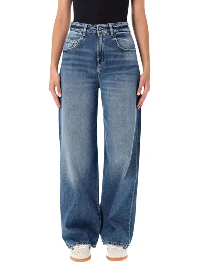 Icon Denim High-rise Wide-leg Jeans In Mid Blue