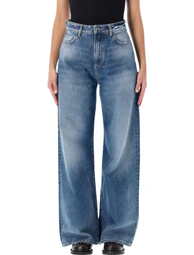 Icon Denim High-rise Wide-leg Jeans In Mid Blue