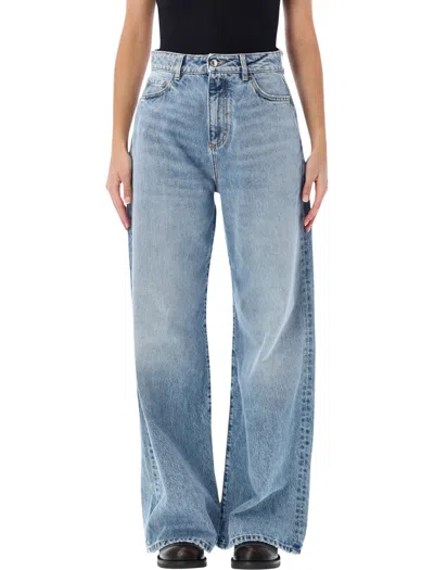Icon Denim High-waist Wide-leg Jeans In Mid Blue