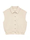 Icon Denim Ines Elasticated-hem Denim Jacket In Neutral