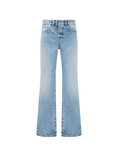 Icon Denim Iris Faded-effect Wide-leg Jeans In Blue
