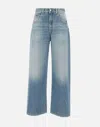 Icon Denim Poppy Blue Jeans With Medium Rise And Logo Patch On The Rear In Denim Woman