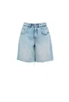 Icon Denim Grey Jeans With Wide Leg And Logo Patch On The Rear In Denim Woamn