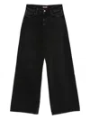 Icon Denim Cotton Wide-leg Jeans In Black