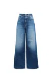Icon Denim Poppy Blue Jeans With Medium Rise And Logo Patch On The Rear In Denim Woman In Blue