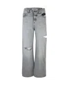 Icon Denim Grey High Waisted Jeans With Ripped Details In Gray