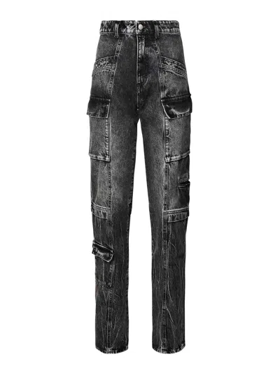 Icon Denim Bianca Aged Effect Slim Fit Jeans With Cargo Pockets In Grey