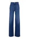 Icon Denim Poppy Blue Jeans With Logo Patch On The Rear And Belt Loops In Denim Woman In Blue