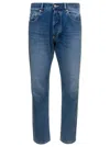 Icon Denim Light Blue Jeans With Belt Loops And Logo Patch On The Rear In Denim Man In Blue