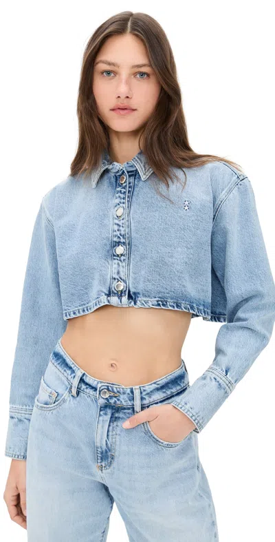 Icon Denim La Amber Crop Shirt Sky