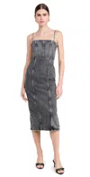 Icon Denim La Jane Slim Midi Dress Grey In Grey