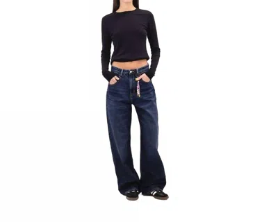 Icon Denim La Poppy Wide Leg Jeans In Dusty Blue