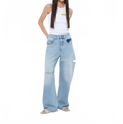 Icon Denim La Poppy Wide-leg Jean In Sky Blue In Pattern