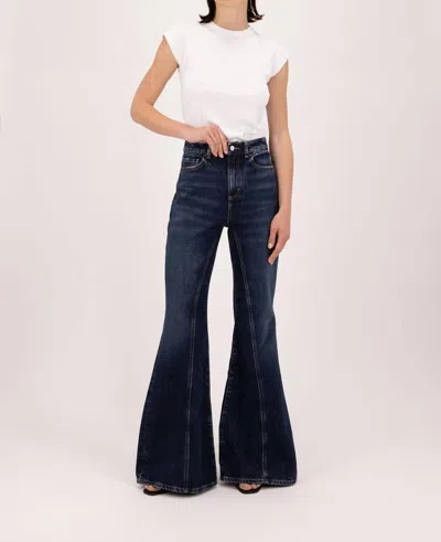 Icon Denim La Stella Flared Jeans In Deep Blue