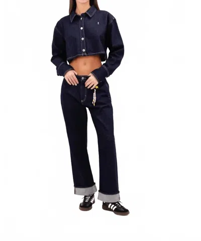 Icon Denim La Tiny Jeans In Indigo Raw In Blue