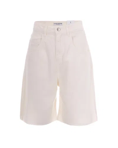 Icon Denim Lea Bermuda Shorts In White