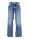 Icon Denim Light Blue Jeans With Logo Patch On The Rear And Ripped Detail On The Rear In Denim Woman In Blue