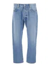 Icon Denim Light Blue Jeans With Belt Loops And Logo Patch On The Rear In Denim Man In Blue