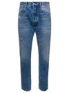 Icon Denim Light Blue Jeans With Belt Loops And Logo Patch On The Rear In Denim Man In Light Blue