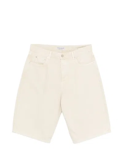 Icon Denim Logo-patch Denim Shorts In Neutral