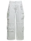 Icon Denim Los Angeles White Low Waisted Cargo Jeans In White