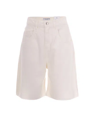 Icon Denim Los Angeles White Solid Shorts In Neutral