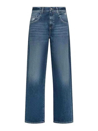 Icon Denim Low Waist Cotton Jeans Mod Bea In Blue