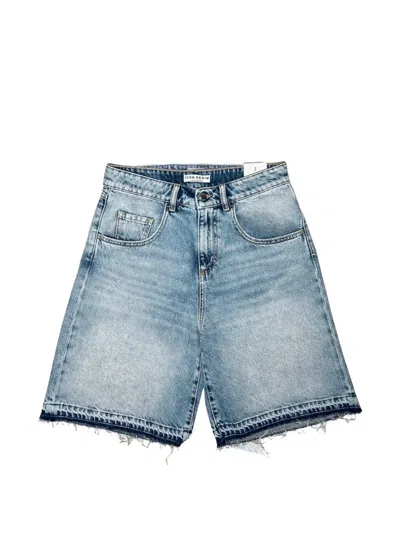 Icon Denim Lulu Frayed Denim Shorts In Blue