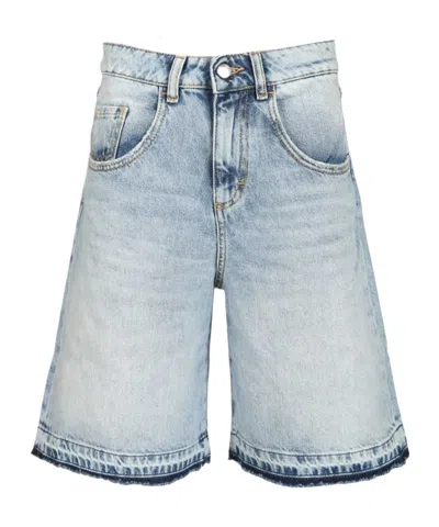 Icon Denim Lulu Wide Leg Five-pocket Shorts In Blue