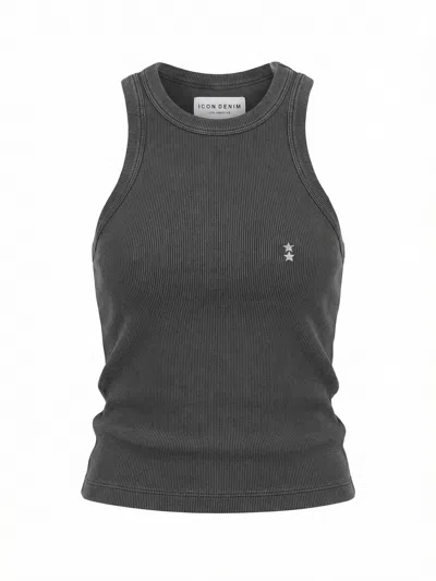 Icon Denim Luna Tank Top In Gray