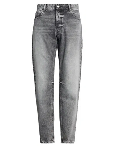 Icon Denim Man Jeans Charcoal Size 35 Cotton In Gray